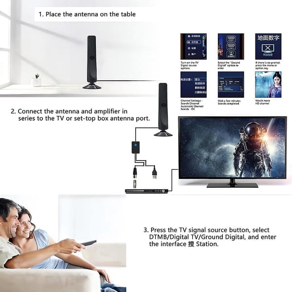 Rewave Antenne, Rewave Antenne, TV-antenne, Sugerkopp TV-antenne Plug and Play