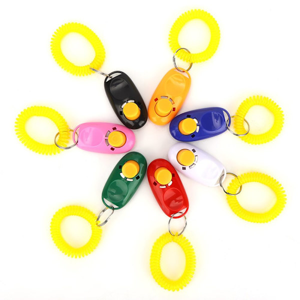 Adjustable Pet Clicker Training with Rubber Ring - 7 pcs