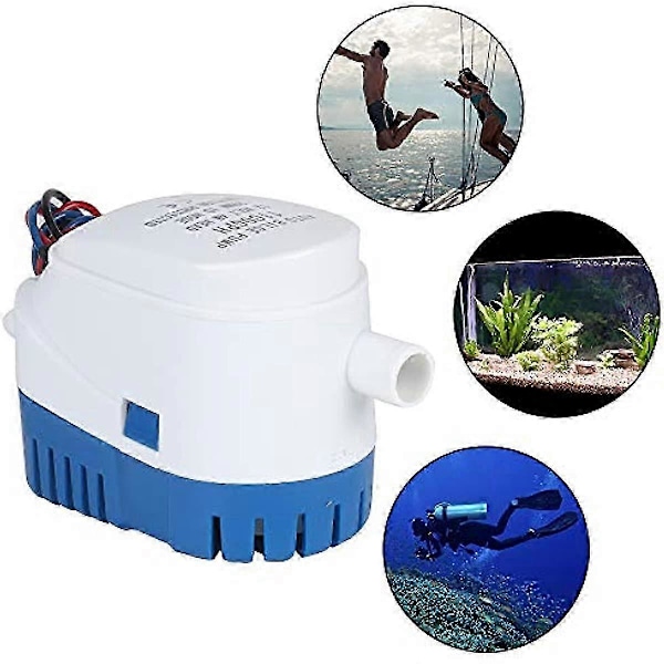 BALLSHOP Automatisk länspump 12V 1100GPH Automatisk dränkbar länspump Helautomatisk flottörbrytare Intern för dammar