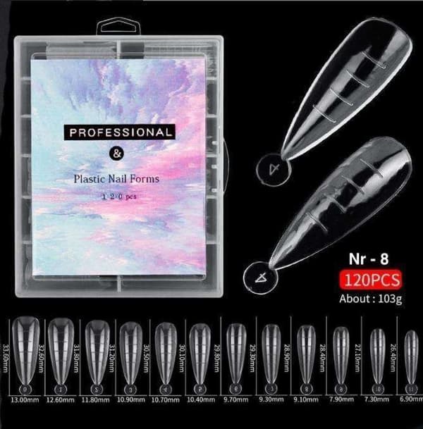 120pcs Nail Form for Polygel - Acrylic Nails - Nail Tips
