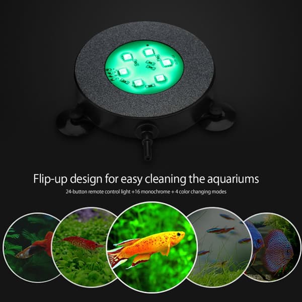 Submersible LED Aquarium Fish Tank Lamp with Remote Control (EU Plug) - Waterproof