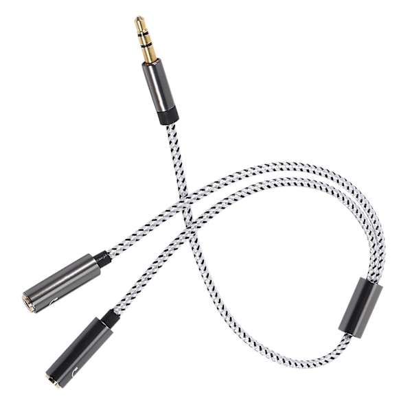 Rexlis (9,8 tuumaa) 3,5 mm kaksois-kuulokeliitäntäsovitin, Aux-stereo-kuulokkeet Y-äänenjakaja