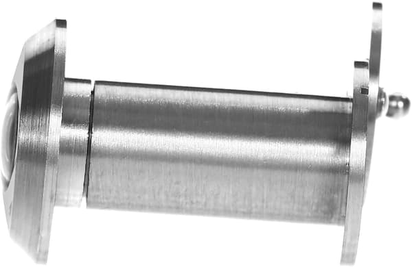 Dørkigger i rustfrit stål, dørkigger til montering i 35-55 mm dørblad i 200° vinkel, med glasafdækningsroset, kighul dørkigger