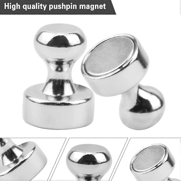 18 stk. Magnetiske trykknåler i metall, praktiske, perfekte for whiteboard, magnettavle