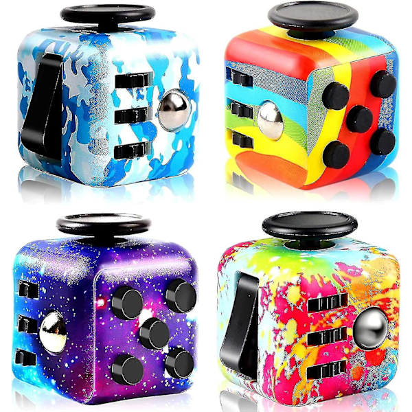 4-pakks Fidget Cube Fidget Leke Magisk Terning Stress Angstlindring Fidget Tocube Fidget Blokk
