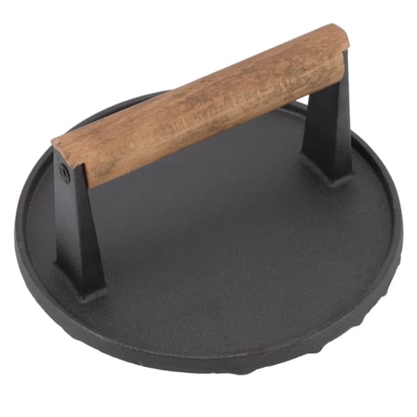 Heavy Duty Cast Iron Hamburger Press with Handle - Prevent Scalding, 1.36 kg
