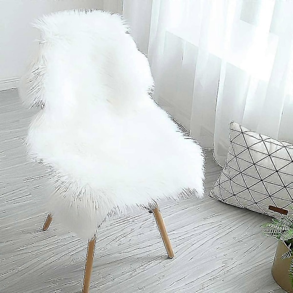 Imiteret fåreskinds tæppe, bløde og fluffy imiterede pels tæpper til soveværelse, stue, børneværelse, langhårede pels tæpper med skridsikker bagside