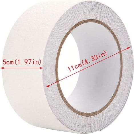 5m x 5cm PVC halkskyddstejp för golvsäkerhetsdekoration (vit)
