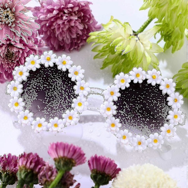 3 Pakkausta Retro Daisy Aurinkolaseja Naisille Kukka Pyöreät Disco Aurinkolasit Uudet Kukka-lasit Aikuisille Lapsille - XC
