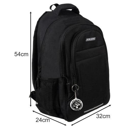 Backpack 45L black 600D Oxford with laptop compartment 54x32x24 cm
