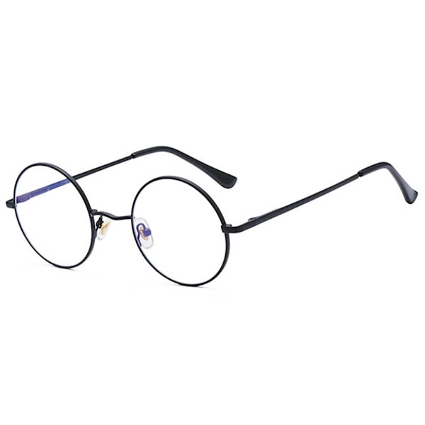 Round Black Metal Computer Glasses with Blue Light Filter without Strength