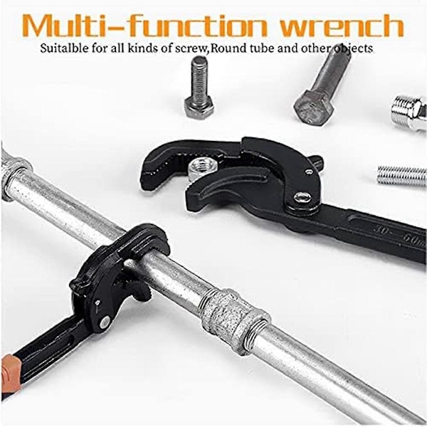 Multifunktionell Vattenrörsnyckel Självjusterande Nyckel Snabbgrepps Rörtång 1,5-6 cm, 25 cm
