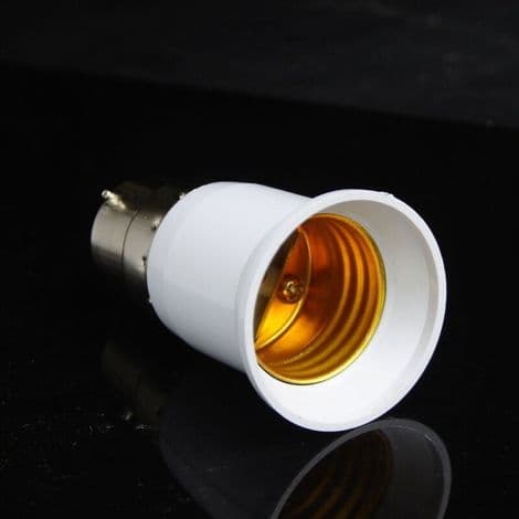 4x LED-sokkeladapter - B22 til E27 sokkelomformer - Bajonettbase lampeholderadapter for LED-pærer
