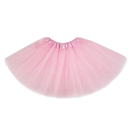 Rosa tyll tutu-kjol barn 3 lager elastisk midja 29 cm