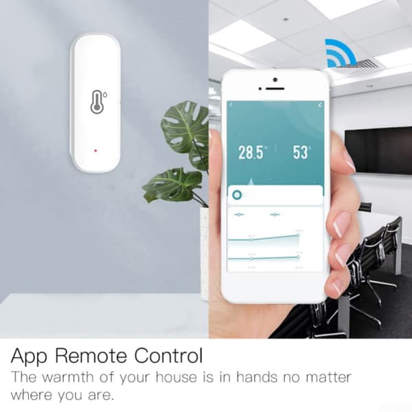 Trådlös Hygrometer Termometer för Apple HomeKit, Temperatur- och Fuktighetssensor med Historisk Dataövervakning, Stöder Siri för Röststyrning