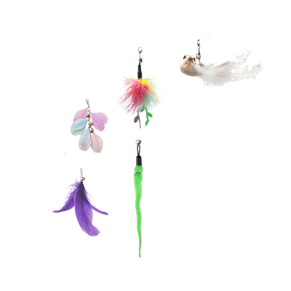 Interactive Cat Toy - Upgraded Suction Cup with Double Feather Sticks and Replaceable Heads for Cat