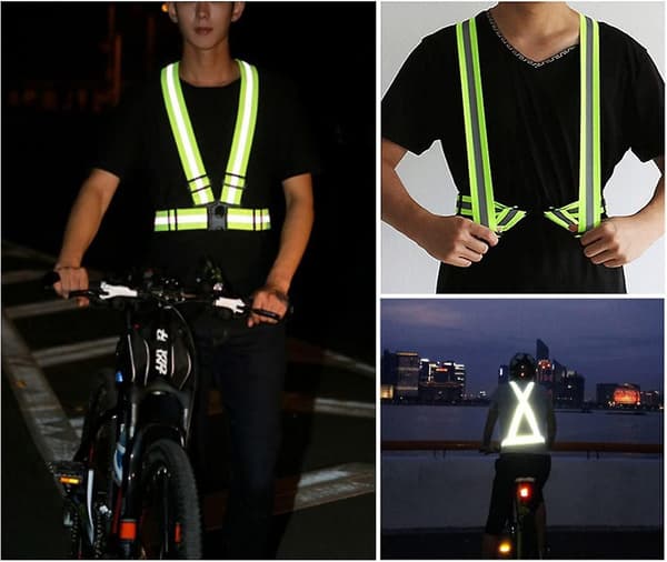 Reflekterende Vest Fluorescerende Sikkerhed, Høj Synlighed, Justerbar Elastisk, Talje