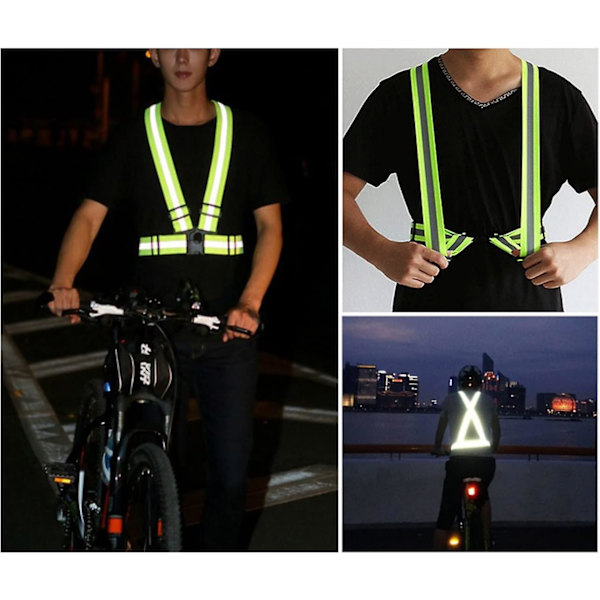 Reflekterende Vest Fluorescerende Sikkerhet, Høy Synlighet, Justerbar Elastisk, Midjebånd