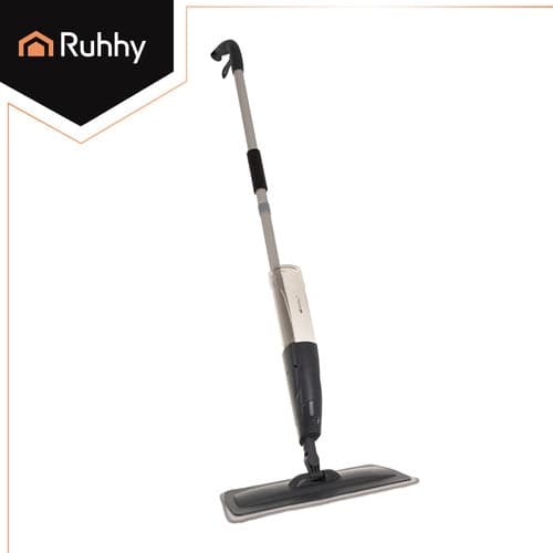 Spray mop with water tank 600 ml, 2 microfiber cloths, grey/white