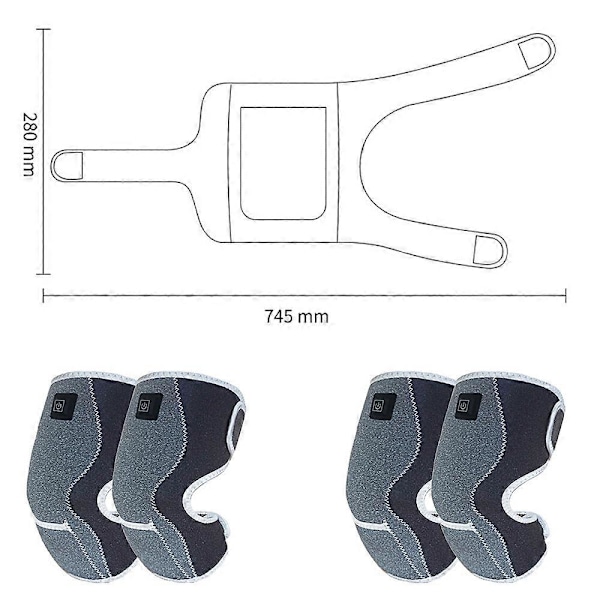 USB Sähkölämmitteinen polvituki 3 lämpöasetuksella, talvinen jalkojen polvien lämmitin, syntymäpäivälahja