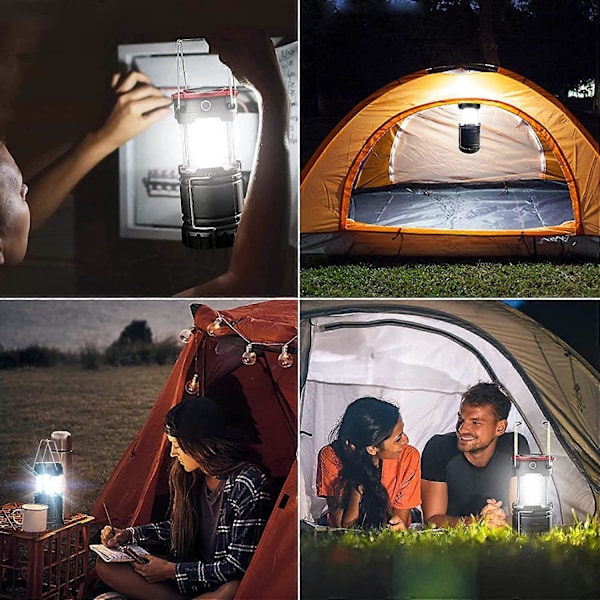 LED Camping Lantern, 3 Modus Powerbank Oppladbar Campinglampe, Vanntett Campingbelysning for Camping, Fotturer, Hage, Fiske, etc.