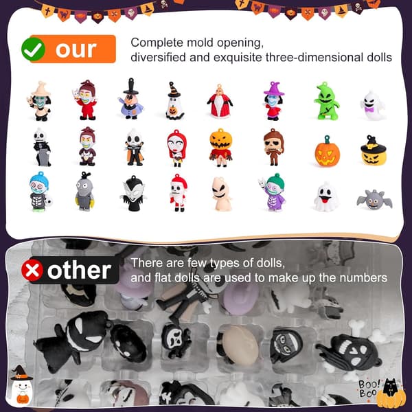 Halloween Adventskalender 2025, Nightmare Before Christmas-kalendere, med 24 samleobjekter