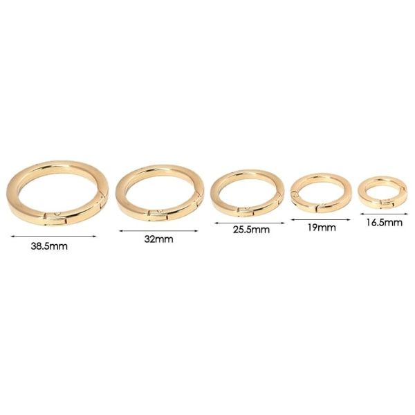 5 stk Fjeder O-Ring Spænder Karabinhager Håndtasker SØLV Sølv 16.5mm