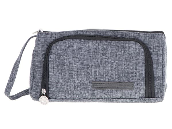 Pencil case 2 compartments with zipper 22x7x10 cm, spacious with inner pockets