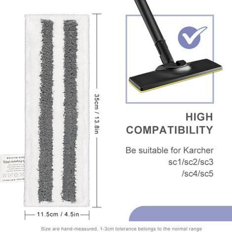 4-delt tilbehørssæt til Kärcher SC2 SC3 SC4 SC5 damprensere med Kärcher Easy Fix damprenseklud