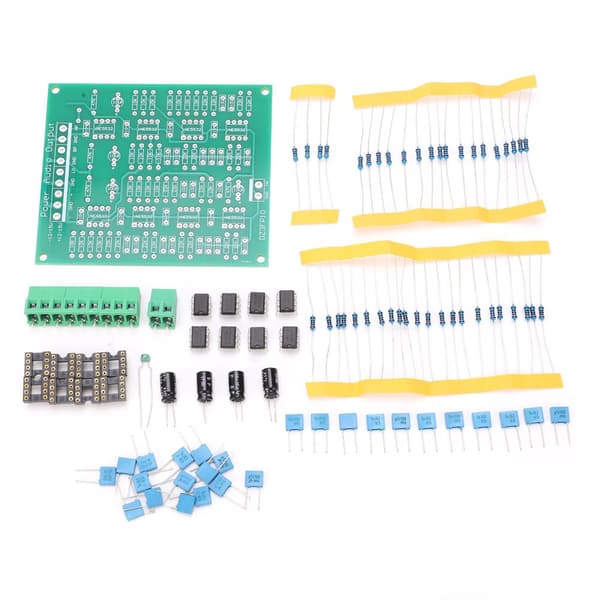 Preamplifier Kit - NE5532 Op Amp, 3-Channel Output, Dual DC9-15V, -24dB Oct Gain