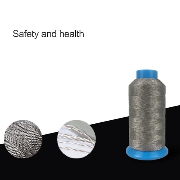 Silverfiber Fast Silverpläterad Fibersytråd DIY Antistatiska Kläder Ledande Filtar Lakan Quilting
