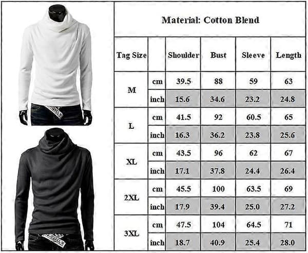Herre Ensfarget Høyhalset Langermet Basic Topper Casual Vinter Høst Cowl Neck Pullovere Strikkeplagg