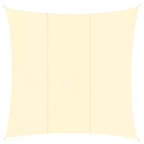 Solseil firkantet 3,6x3,6 m beige polyester 120 g/m²