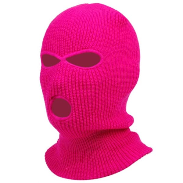 Neonrosa Balaklava Skidmask Rånarluva