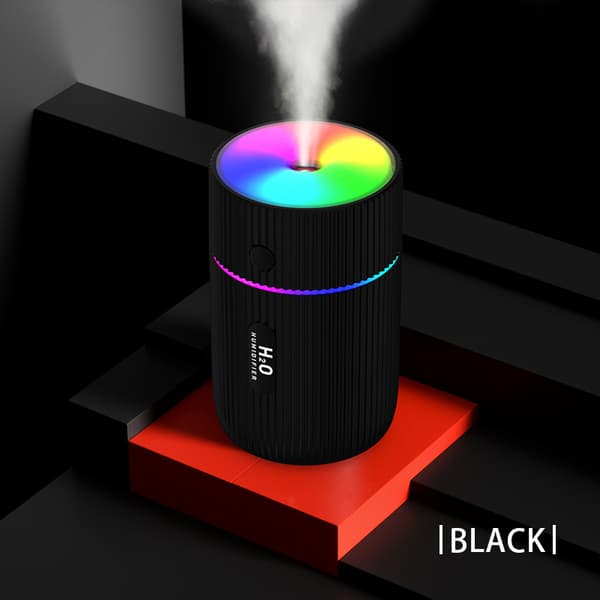 Ilmankostutin värikkäällä LED-valolla, musta