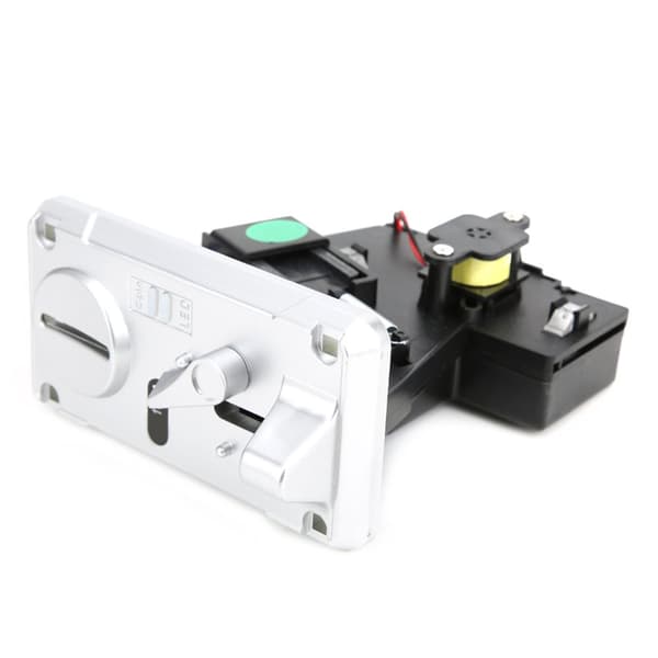 Coin Acceptor with LED Light and Flip Cover for Game Machine - Silver