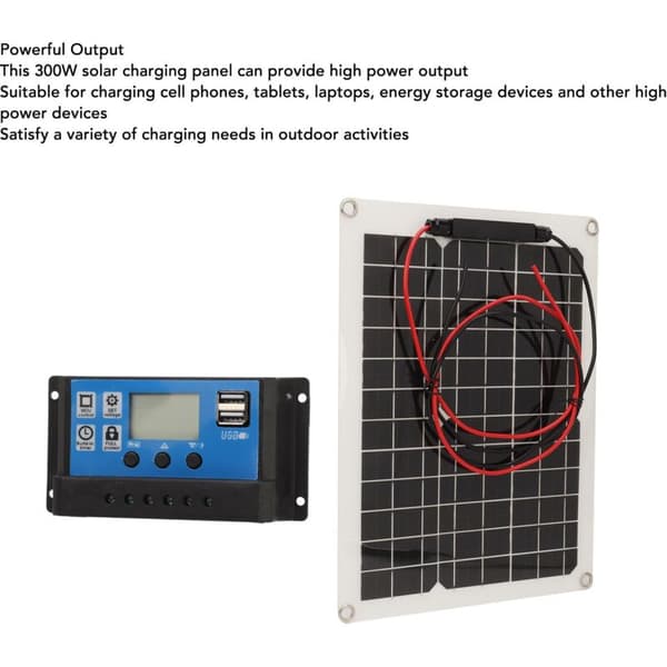 300W DC 12V 24V 50A Vanntett IP67 Høyeffektivt Solcellepanel og Solcelleladerkontroller Kit