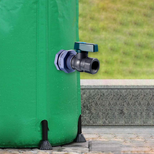 Regnfatventil Långvarig Enkel Installation Pvc 3/4 Tum Anti-sprickbildning Kran Kit Med Skrovgenomföring Adapter För Akvarier Jikaix
