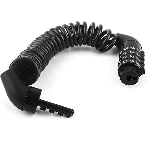 Cadenas de Vlo Cble Antivol -lukko 4-numeroisella älykkäällä koodilla ja pyörätelineellä, pituus 150cm pyörälle/skootterille/pyöräportille/kypärälle, musta