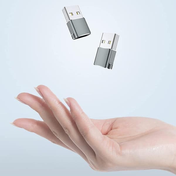 4 kpl USB-C naar USB-A-adapter, harmaa