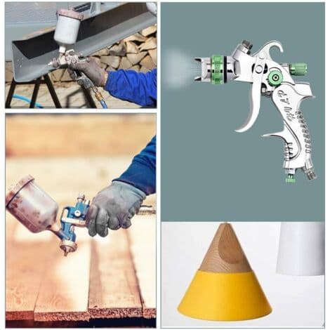 Professionell Högtryckssprutpistol Kit Luftsprutpistol Pneumatisk Gravitationsmatad HVLP 6