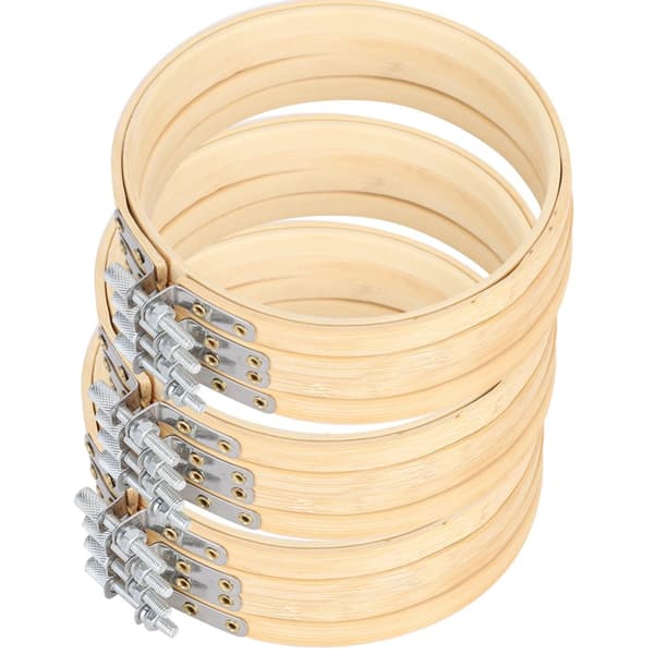 Justerbara broderiramar i bambu - 12 st, 13 cm