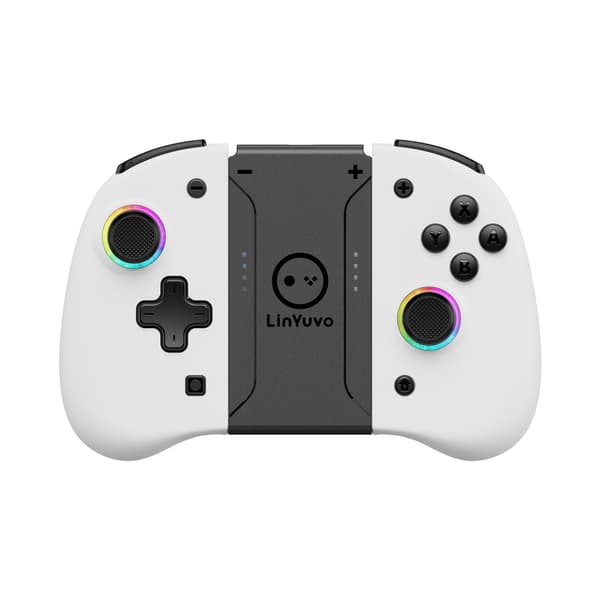 Transparent Joypad til Switch, 6-Akset Trådløs Induktionscontroller, Justerbar Gamepad
