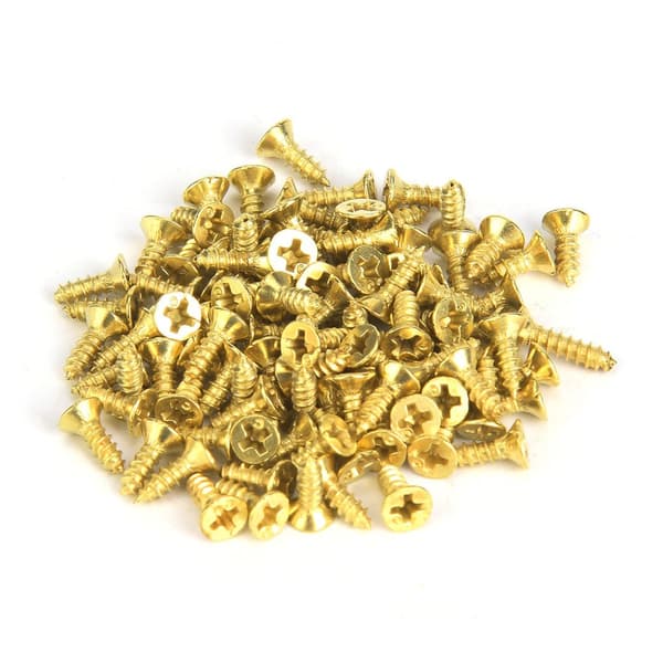 Antique Flat Head Self-Tapping Screws - 500g (2x6mm, Yellow)