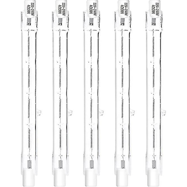 5 stk R7s 118mm 400W Halogen Pære Blyantpære Dimbar AC 220-240V 7500lm J118 Lineær Halogen Spotlight -xx
