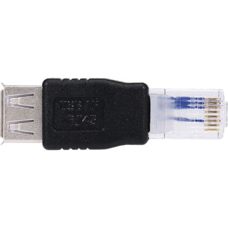 USB til RJ45-adapter, hann Ethernet-kontakt, USB 2.0 hunn