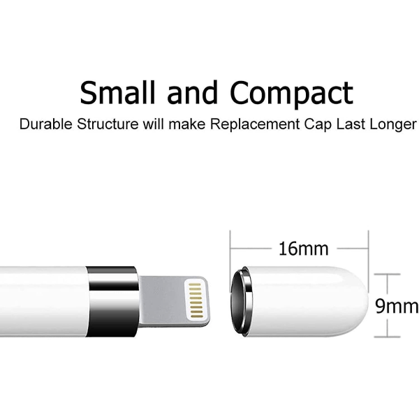 Ersättningsmagnetiska lock för Apple Pencil 1:a generationen Ipencil Ersättningsmagnetiska lock för Aapple Pencil-lock (2 stycken, vita)