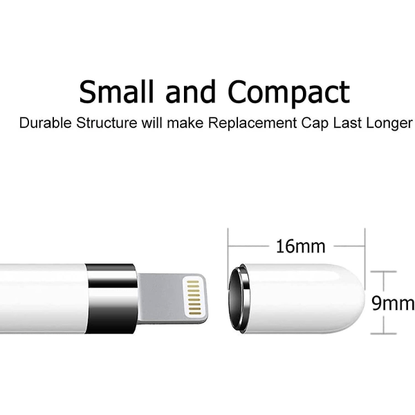 Ersättningsmagnetkapslar för Apple Pencil 1:a generationens Ipencil Ersättningsmagnetiska lock för Aapple Pencil Caps (2 stycken, vit)