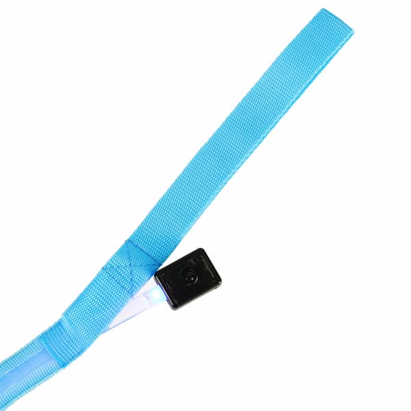 Hundebånd med LED-lys 3 moduser blå 120 cm batterier inkludert