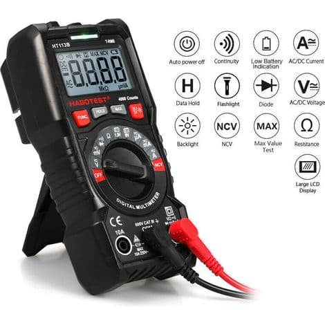 Digitalt multimeter Auto Range True RMS 4000 tellinger Berøringsfritt multimeter Voltmeter Amperemeter Ohmmeter AC/DC spenningsmåling Strøm Motstand